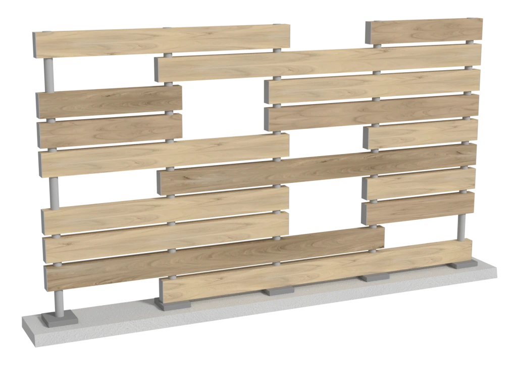Clôture destructurée PVC Bois cérusé - Chloris personnalisée