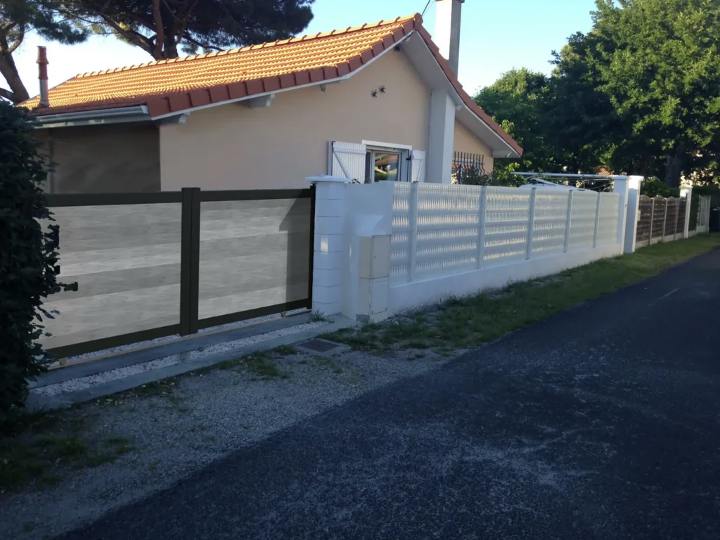 Portail Negus battant - pvc gris