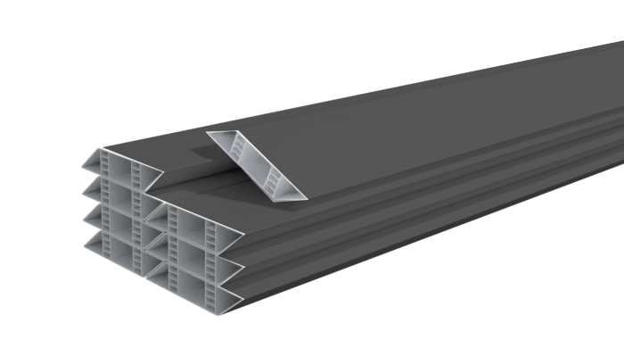 Lame PVC 144x30 mm biseautée plaxée gris anthracite – 1,00 m